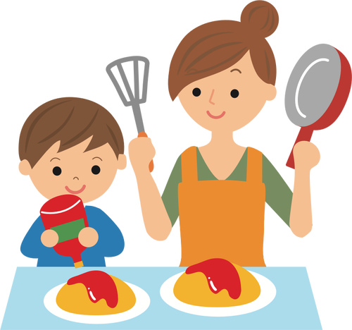 Cooking With Mother Clipart