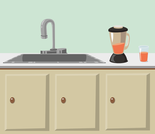 Kitchen Counter And Sink Clipart