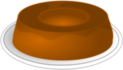 Caramel Pudding On A Plate Clipart