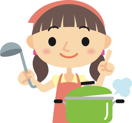 Girl Cooking Clipart