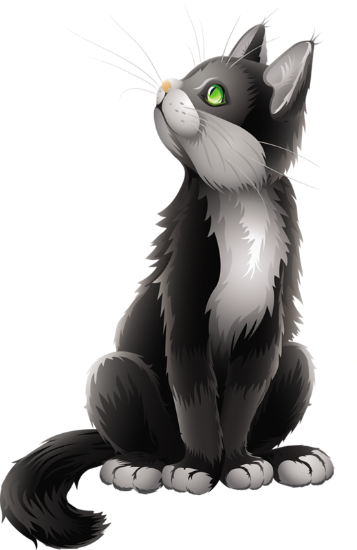 Kitten Black Cartoon Cat PNG Download Free Clipart