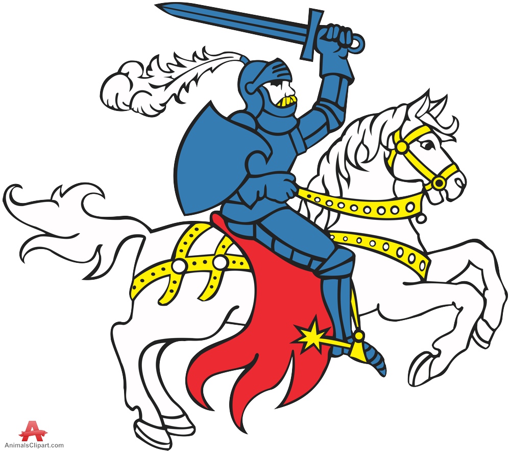 Medieval Knight On Horse Design Download Clipart