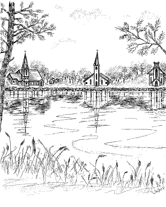 Clipart Lake Black And White Churches In Clipart