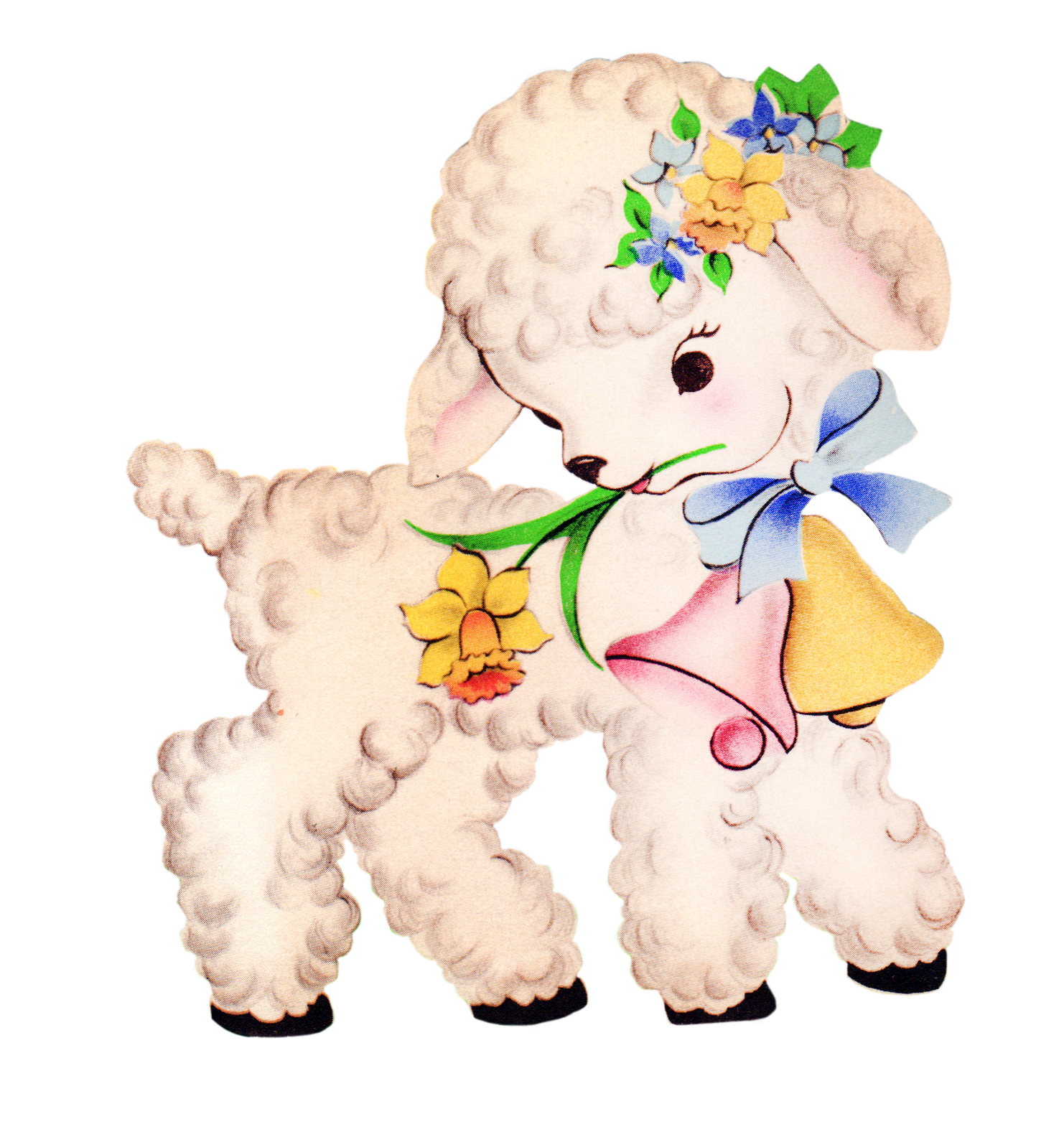 Free Vintage Baby Lamb Pretty Things For Clipart