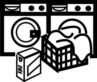 Laundry Basket Black And White Washing Machine Clipart