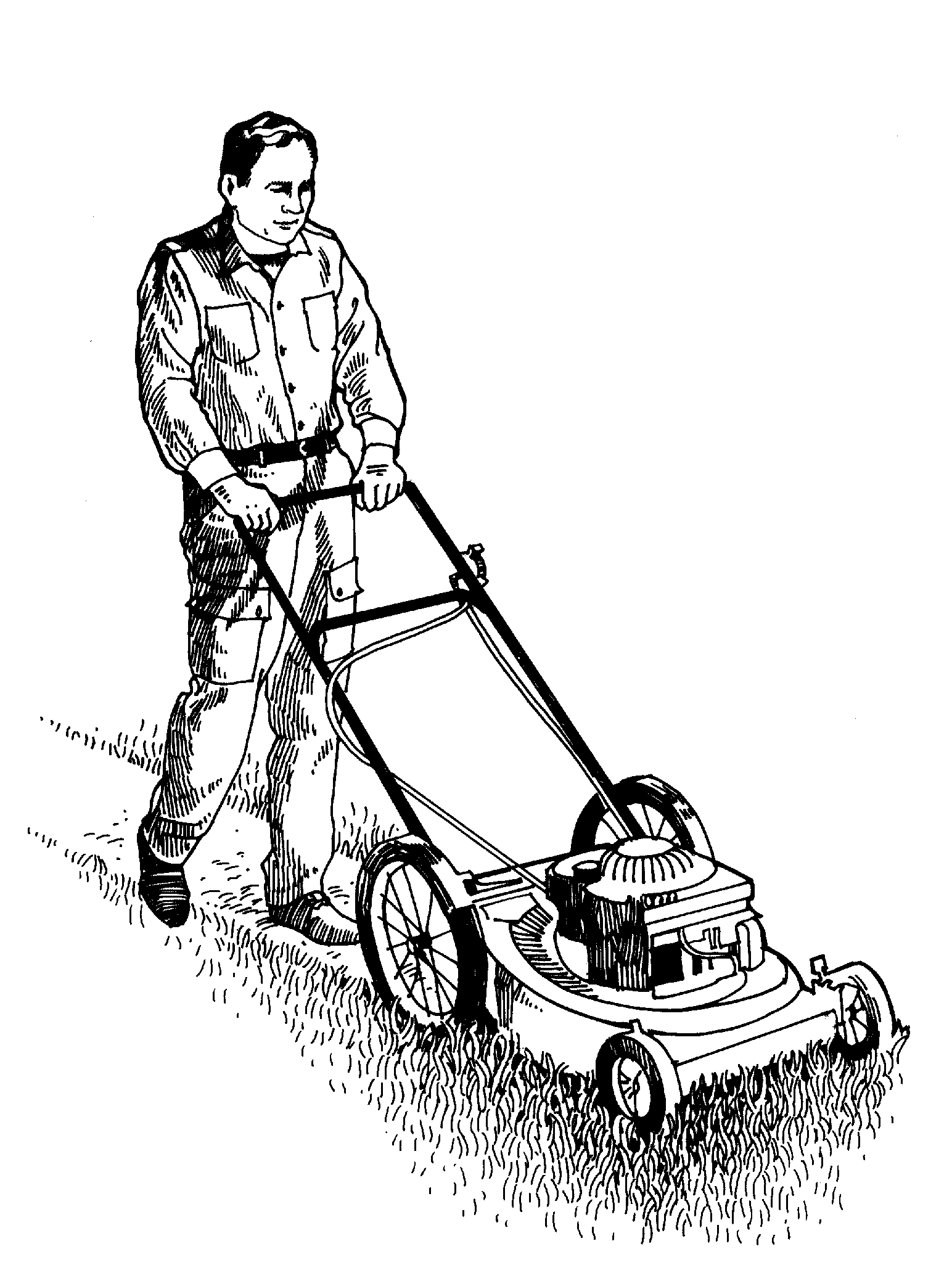 Lawn Mower Cutting Grass Kid Hd Photo Clipart