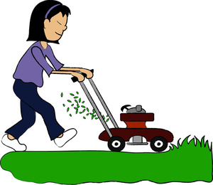 Lawn Mower Image Asian Girl Or Woman Clipart