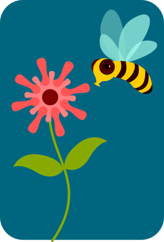Bee On A Flower Clipart