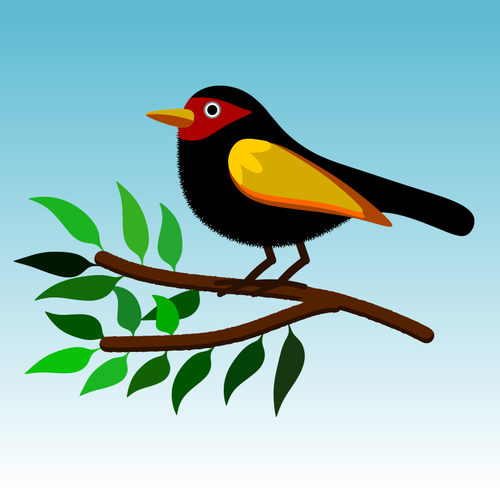 Colorful Tree Bird Clipart