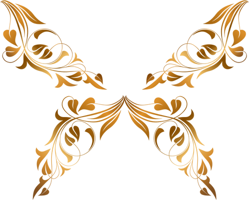 Butterfly With Shiny Leaves Clipart