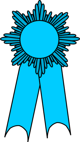 Of Medal With A Light Blue Ribbon Clipart