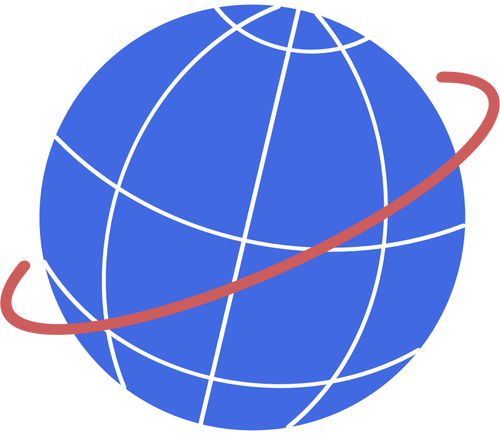 Of Globe With Flight Path Clipart