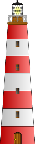 Image Of Red And White Lighthouse Building Clipart