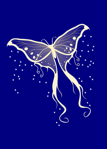 Illustration Of Light Moth On Blue Background Clipart