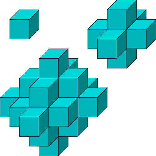 Of Slightly Skewed Turquoise Cubes Clipart