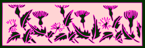 Thistle Plants Selection With Neon Light Outline Clipart