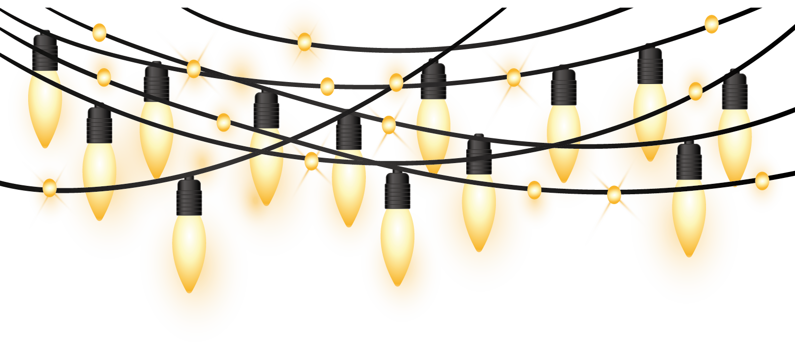 Decorative Light Effect Yellow Lights Holiday Christmas Clipart
