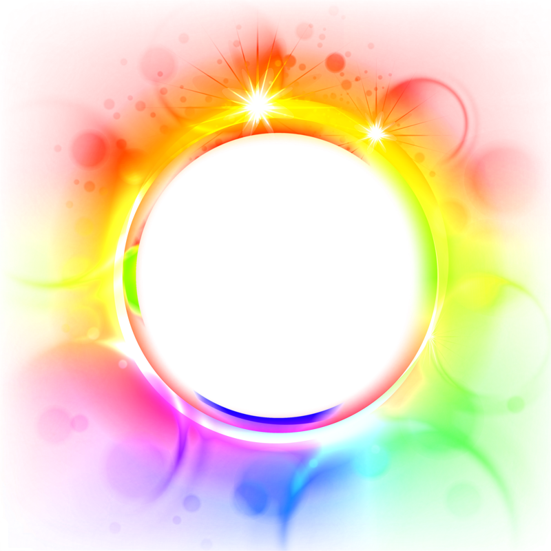 Decorative Glare Colorful Light Photoscape Border Round Clipart