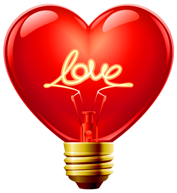Heart Love Bulb Light Free PNG HQ Clipart