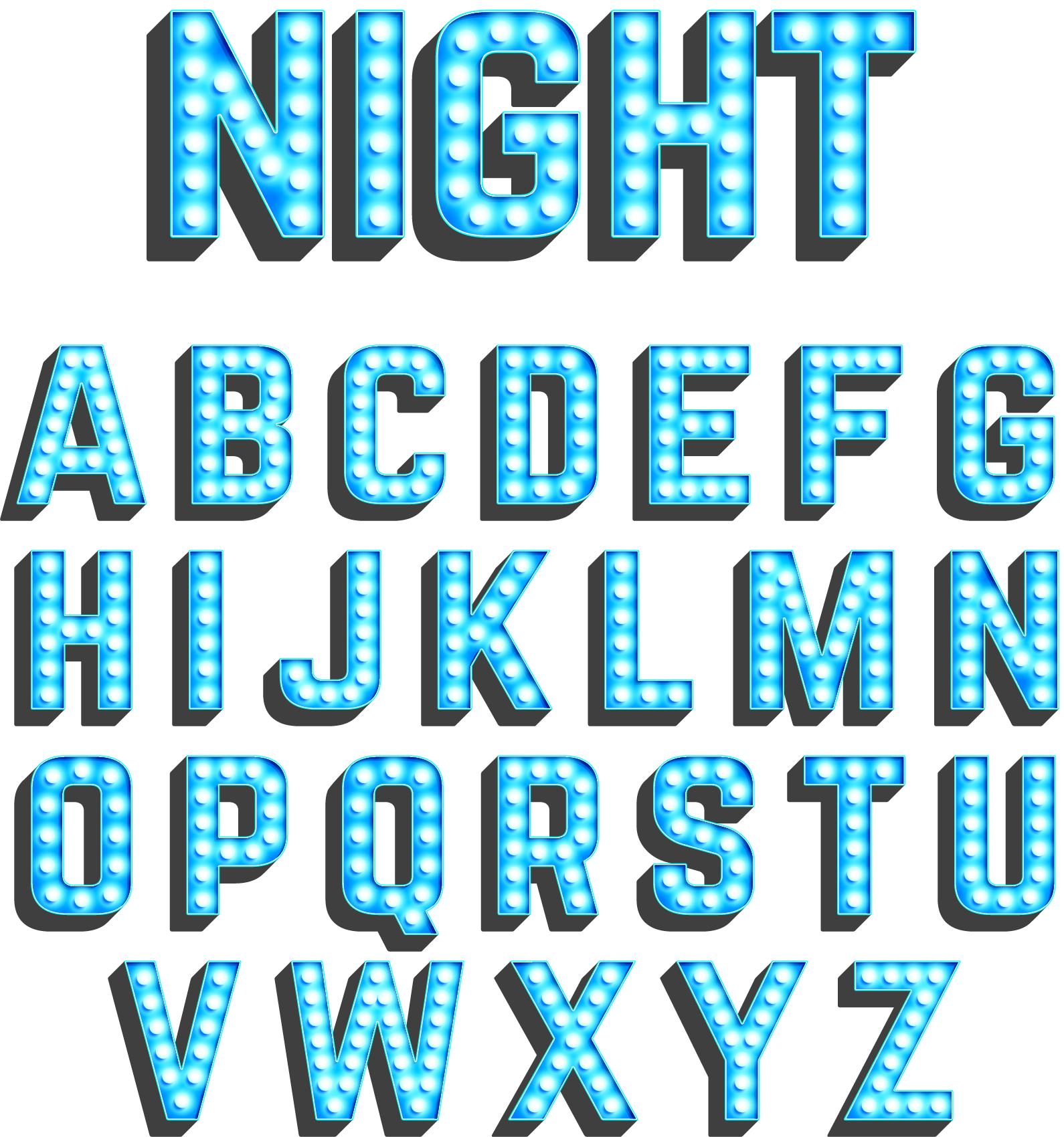 Blue Lighting Luminous Neon Wordart Download HD PNG Clipart