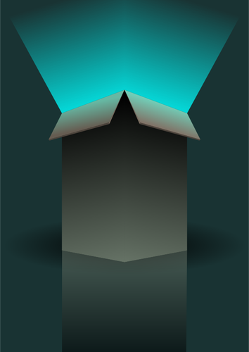 Of Light Coming Out Of Green Box Clipart