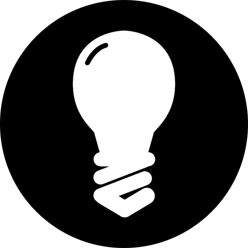 Traditional Light Bulb Icon In Black Circle Clipart