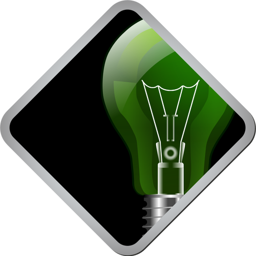 Of Green And Black Lightbulb Icon Clipart