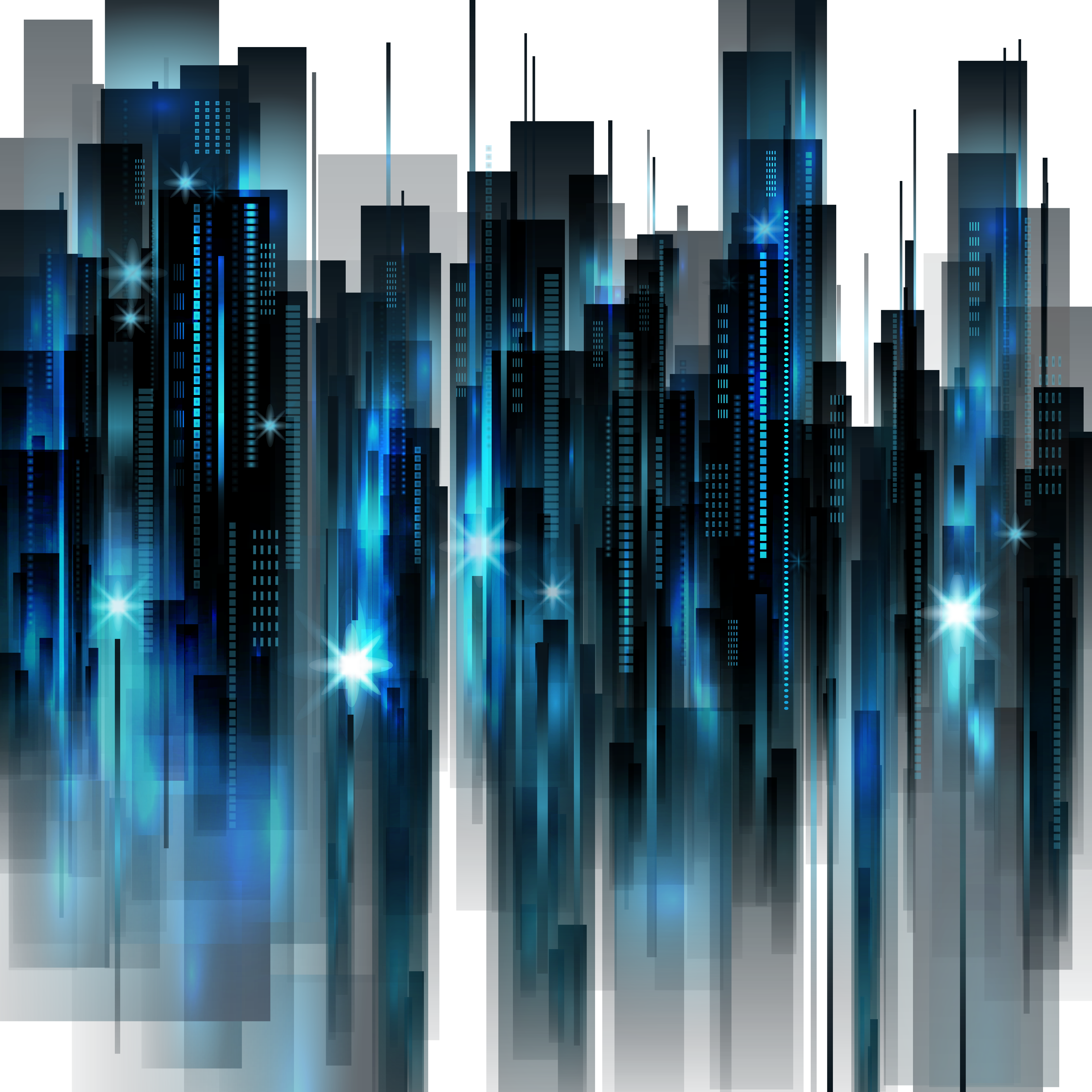 Blue Building Elements Star Effect Icon Clipart