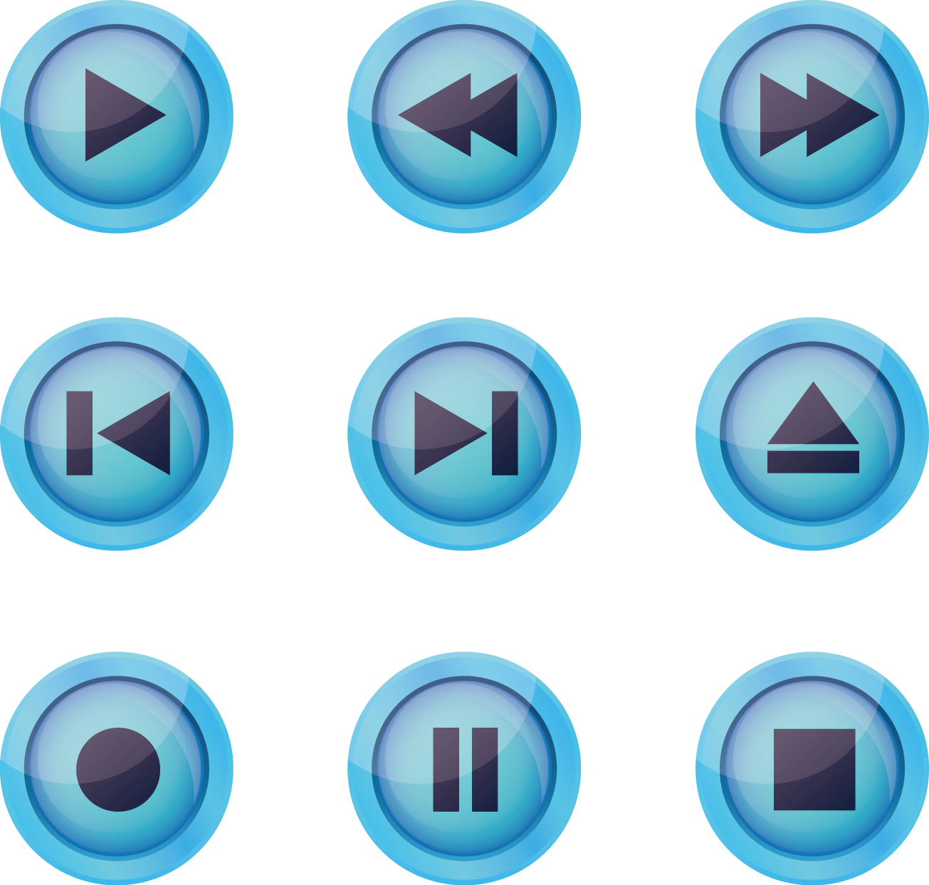 Blue Play Associated Button Euclidean Vector Icon Clipart