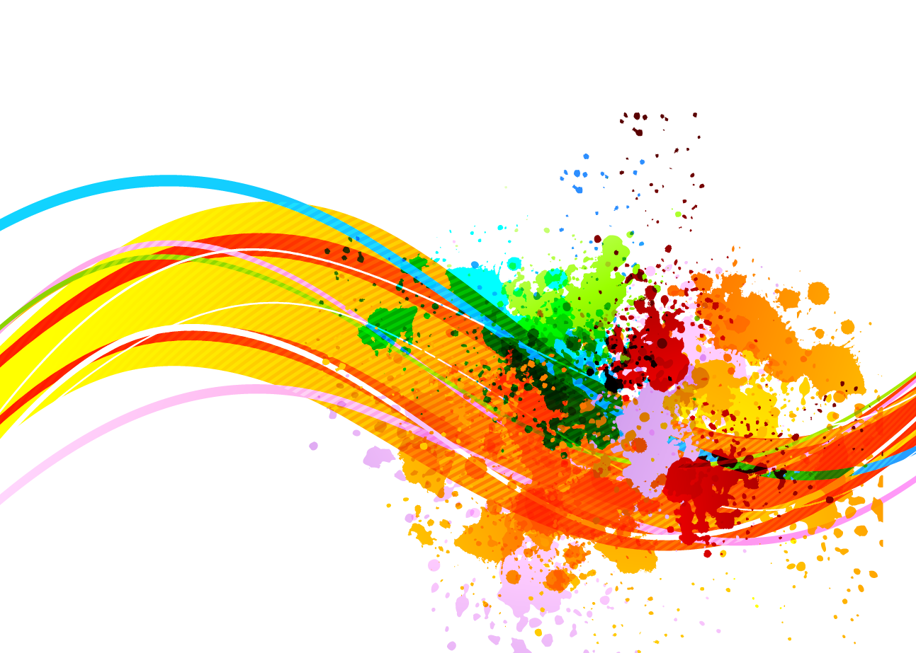 Color Lines Dynamic Watercolor Ink Painting Clipart