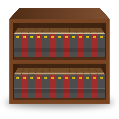 Wooden Bookcase With Books Clipart