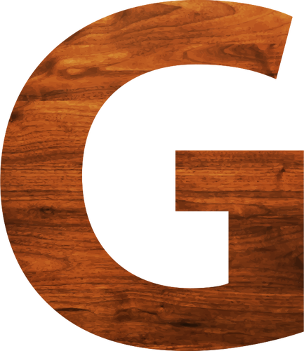 Alphabet G In Wooden Style Clipart