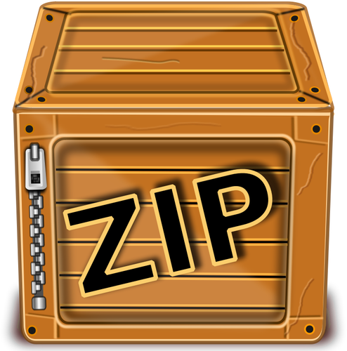 Of Wooden Box With Zipper Clipart