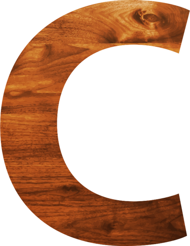 Wood Texture Alphabet C Clipart