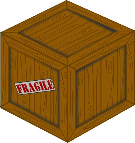 3D Of A Wooden Crate With Fragile Load Clipart