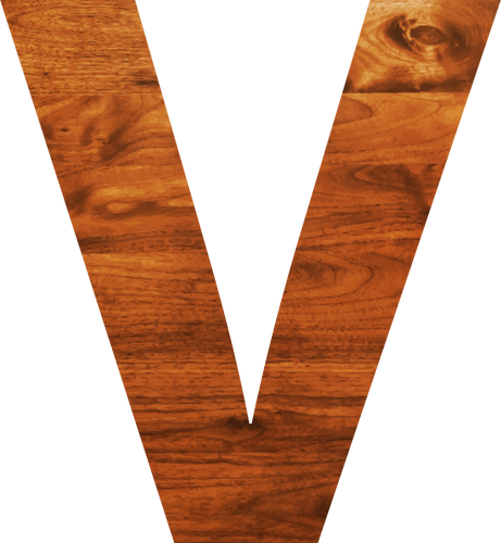 Woode Letter V Clipart