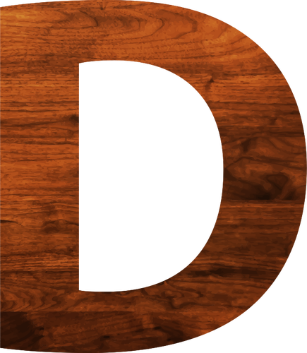 Wood Texture Alphabet D Clipart