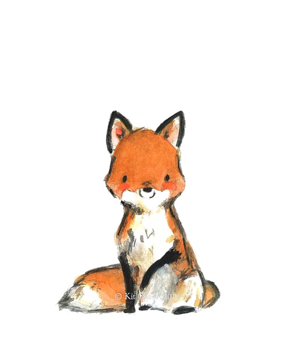 Nursery Room Woodland Printing Fox Paper Clipart