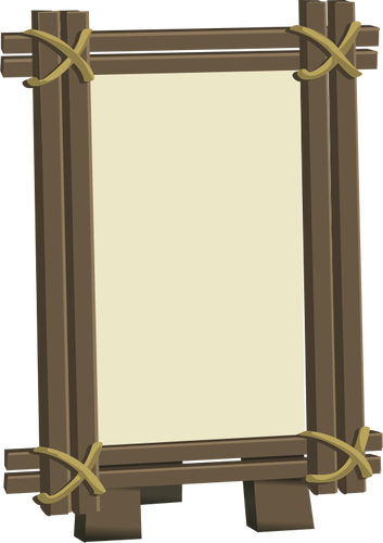 Of Wood Framed Mirror Clipart