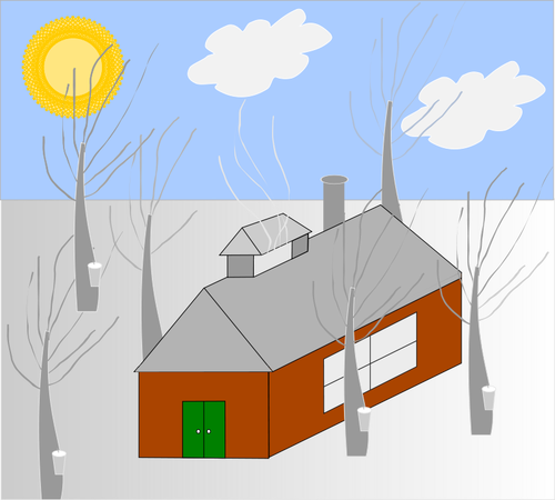 Of House In The Woods Clipart