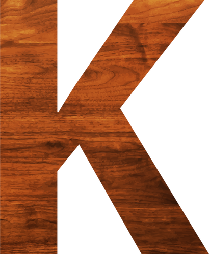 Wood Texture Alphabet K Clipart