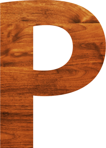 Wood Texture Alphabet P Clipart