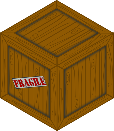 Of Of A Wooden Crate With A Fragile Load Clipart