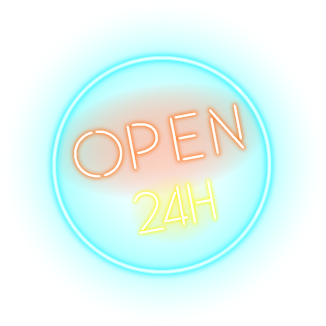 24 Photography Neon Sign Hours Stock.Xchng Logo Clipart