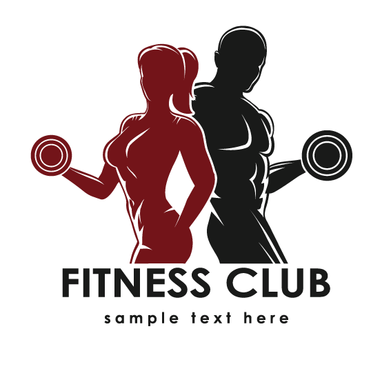 And Centre Club Men Slimming Fitness Bodybuilding Clipart