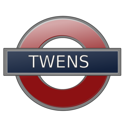 London Underground Station Sign For Twens . Clipart