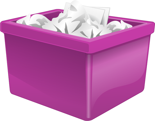 Purple Plastic Box Filled With Paper Clipart