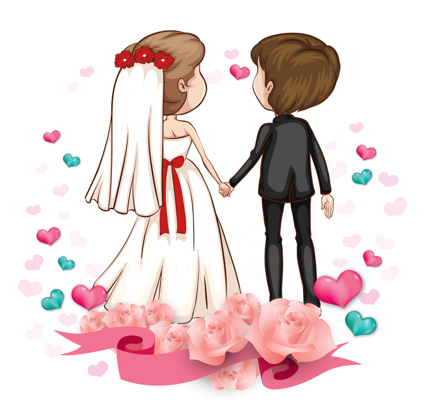 Romance Marriage Couple Love Cartoon Free Transparent Image HD Clipart