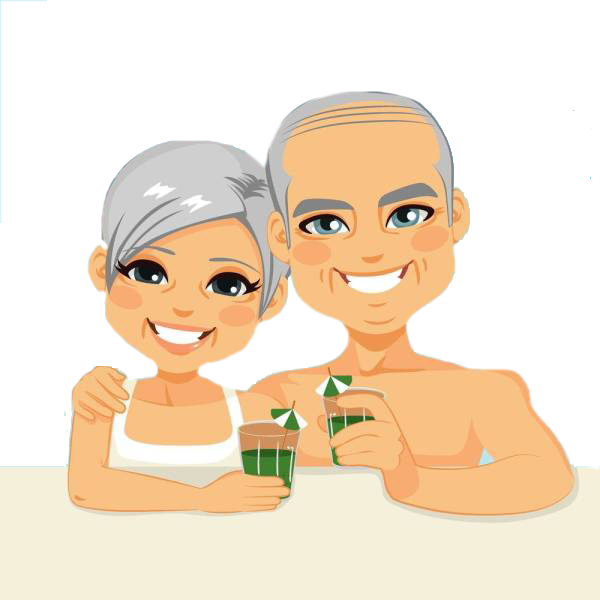 Old Age Illustration Royalty-Free Middle Couple Aged Clipart