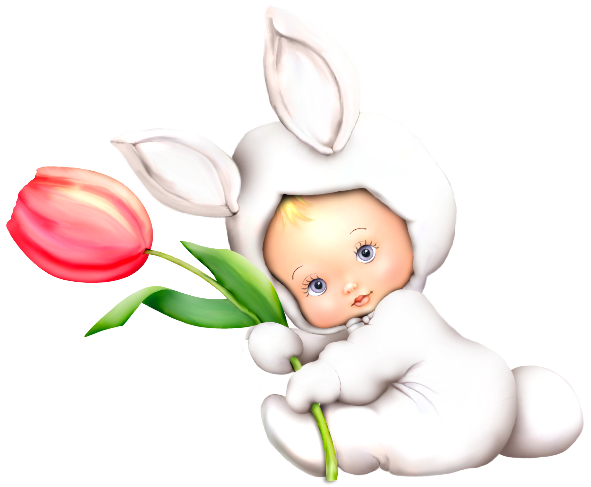 Picture Love With Illustration Tulip Easter Bunny Clipart